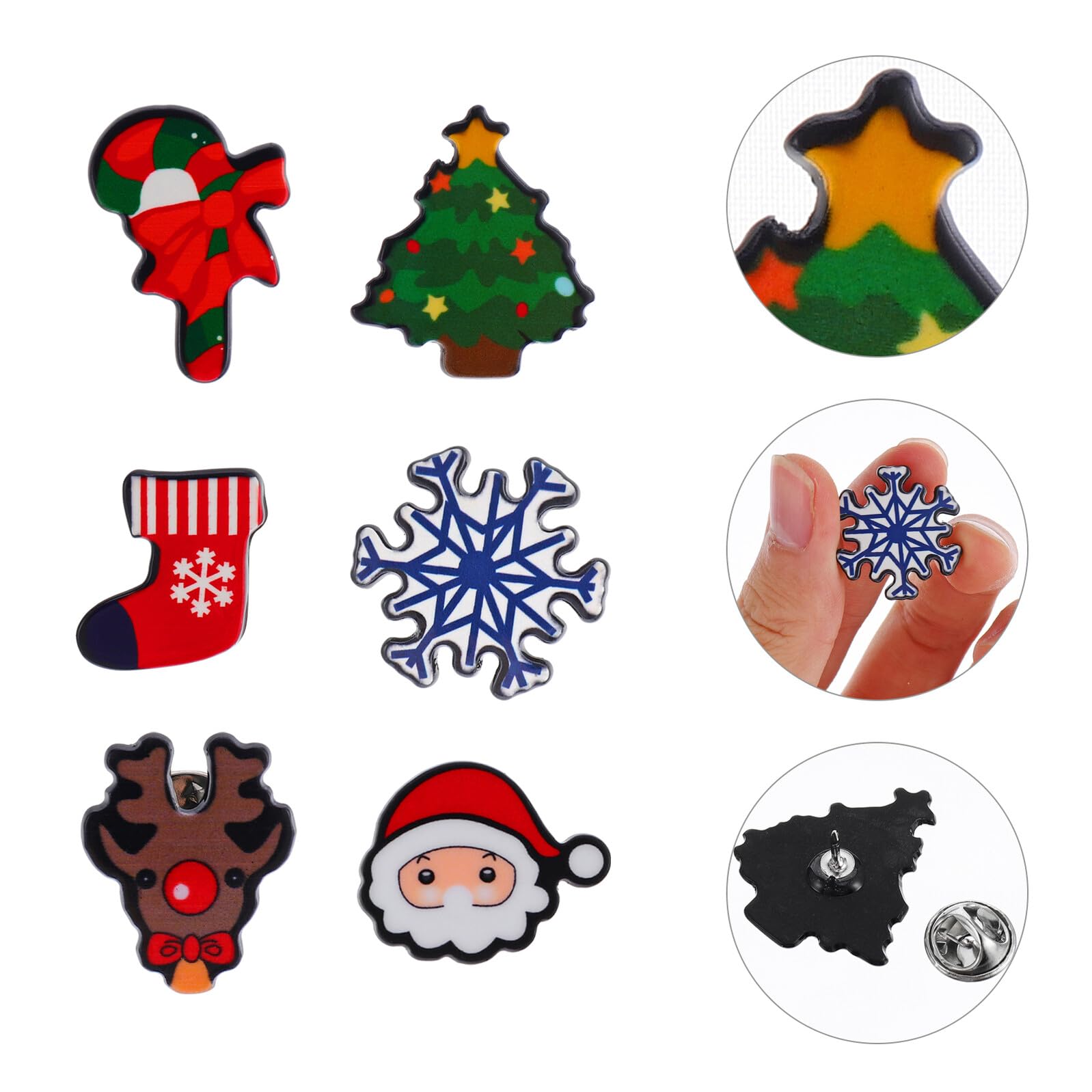 Ipetboom 8 Broches Navideños Dibujos Animados para Decorar Fiestas de Navidad Estilo Aleatorio