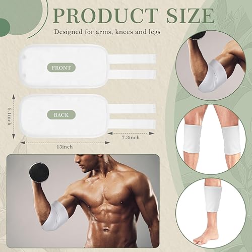 Miniatura 5 de Paquete de 8 unidades de aceite de ricino para hombres, paquete de aceite de ricino, juego de envoltura de franela reutilizable con correa ajustable