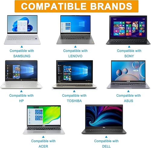 Vista 6 de 90W Universal AC Adapter Laptop Charger Compatible with Dell HP Acer Asus Lenovo IBM Sony Fujitsu Gateway Notebook Ultrabook Chromebook Power Supply