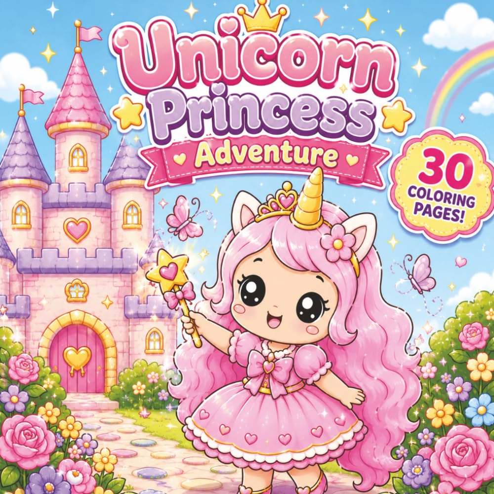 Unicorn Princess Adventure: Cute & Cozy Unicorn Coloring Book for Kids and Teens | Bold & Easy Magical Fantasy Pages for Relaxation and Fun (Kawaii Unicorn)