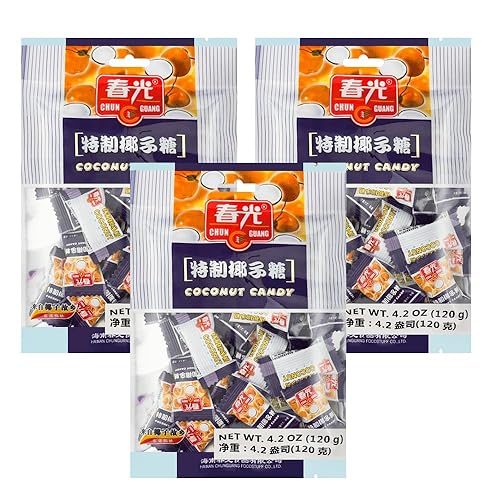 Chun Guang - Caramelo de coco prémium de 4.2 onzas, paquete de 3