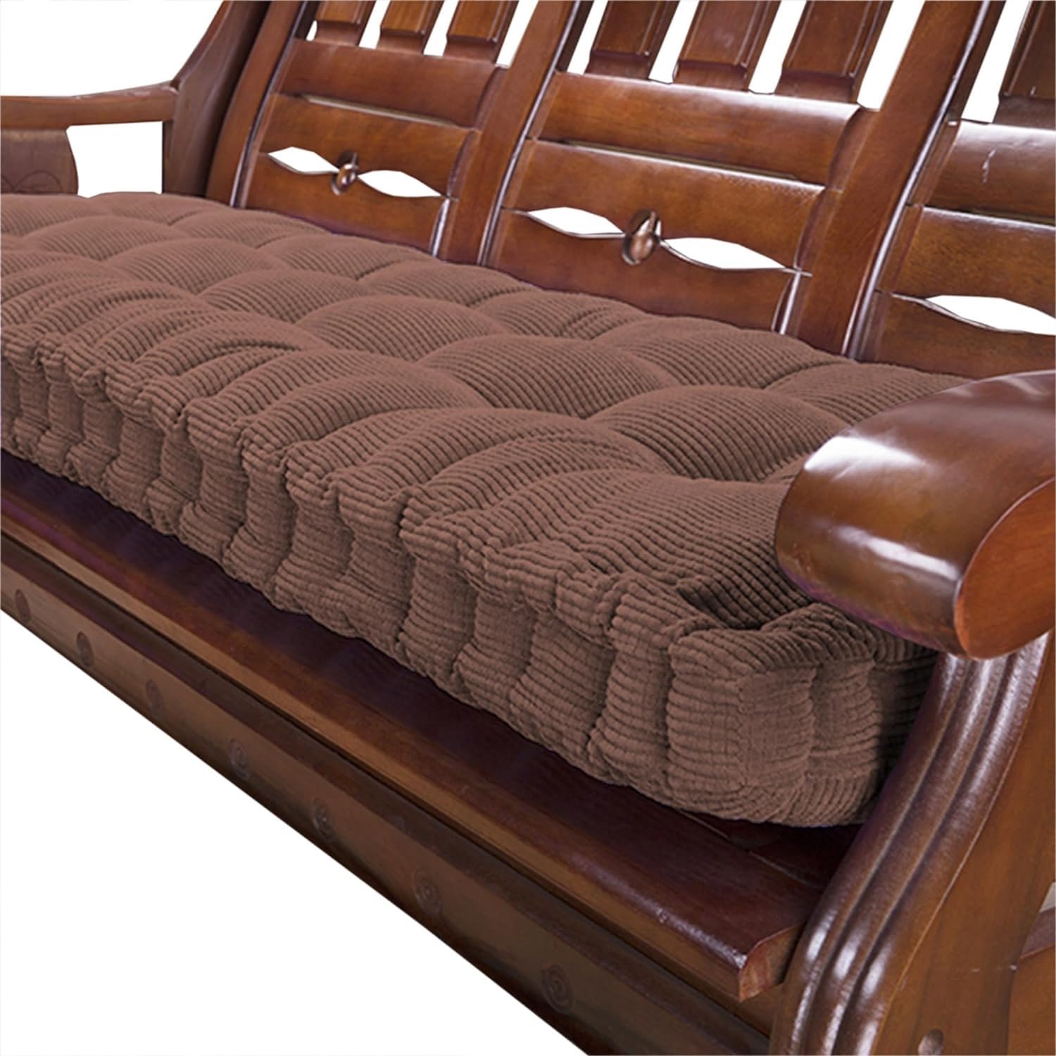 Gruba miękka nakładka na ławkę do huśtawki ogrodowej – 50 x 150 cm, idealna do 1/2/3-osobowego futra wewnątrz/na zewnątrz, na patio i werandę, do siedzenia przy oknie.