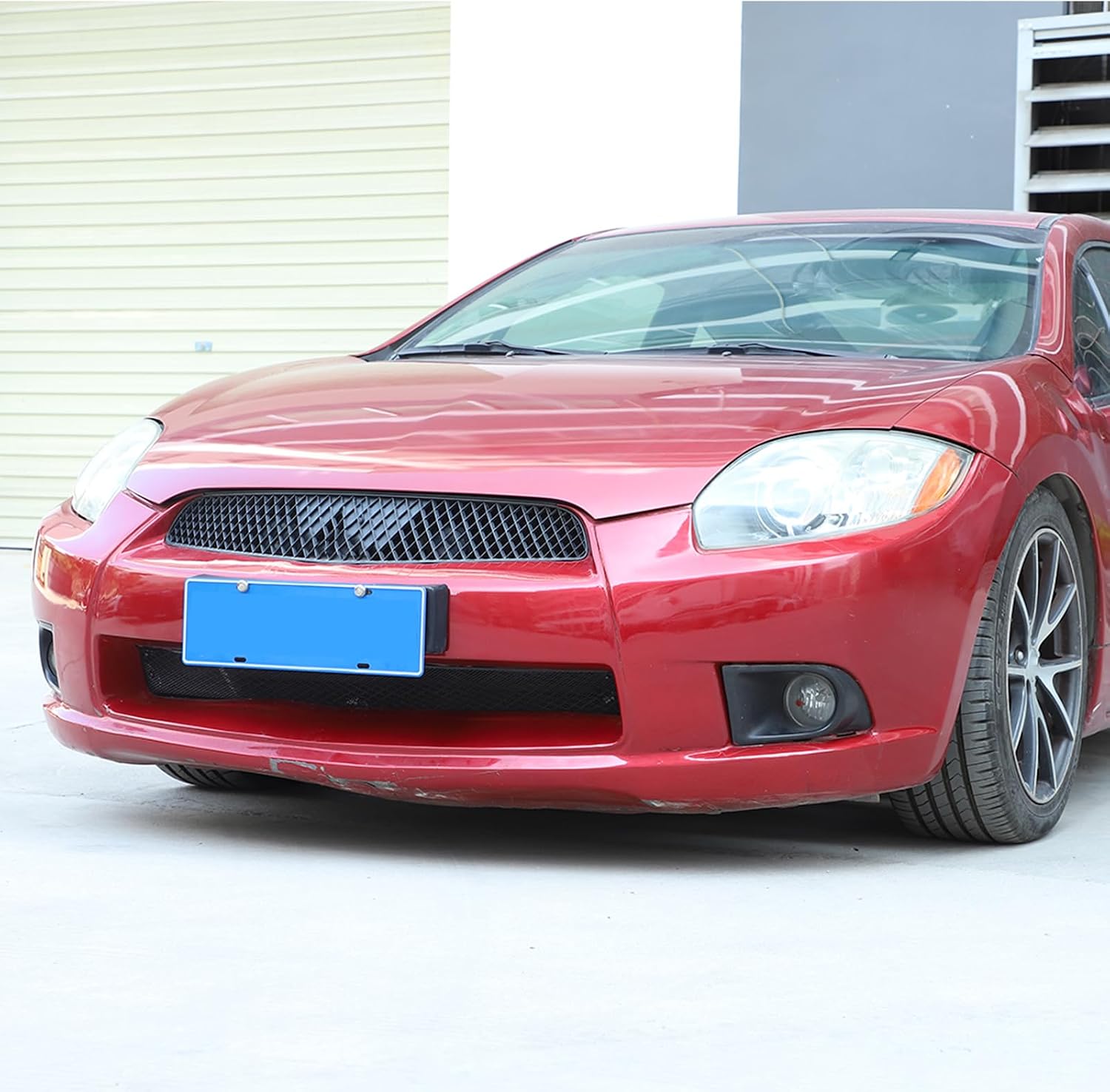 Car Front Bumper Air Intake Grille Mesh Cover Compatible with Mitsubishi Eclipse 2006-2011 Stainless Steel 1PCS,Front Radiator Honeycomb Prevent Insects Grill Guard (Style B, Black)