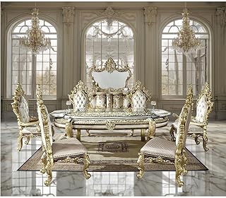 Orion Elegant 9 Piece Formal Dining Set with Intricate Details