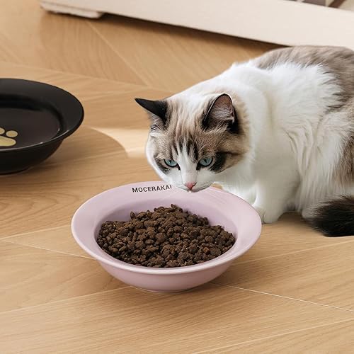 Miniatura 7 de Juego de 6 cuencos de cerámica para gatos para interiores de 5.5 pulgadas, aptos para la fatiga, 6 platos de colores para gatitos con bonitos