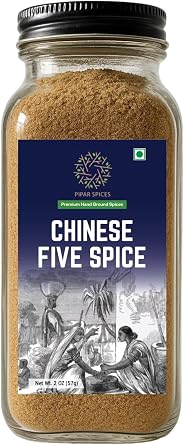 Pipar Spices Chinese Five Spices, 2 oz 57g Glass Bottle | Hand-Stone Grounded Spices