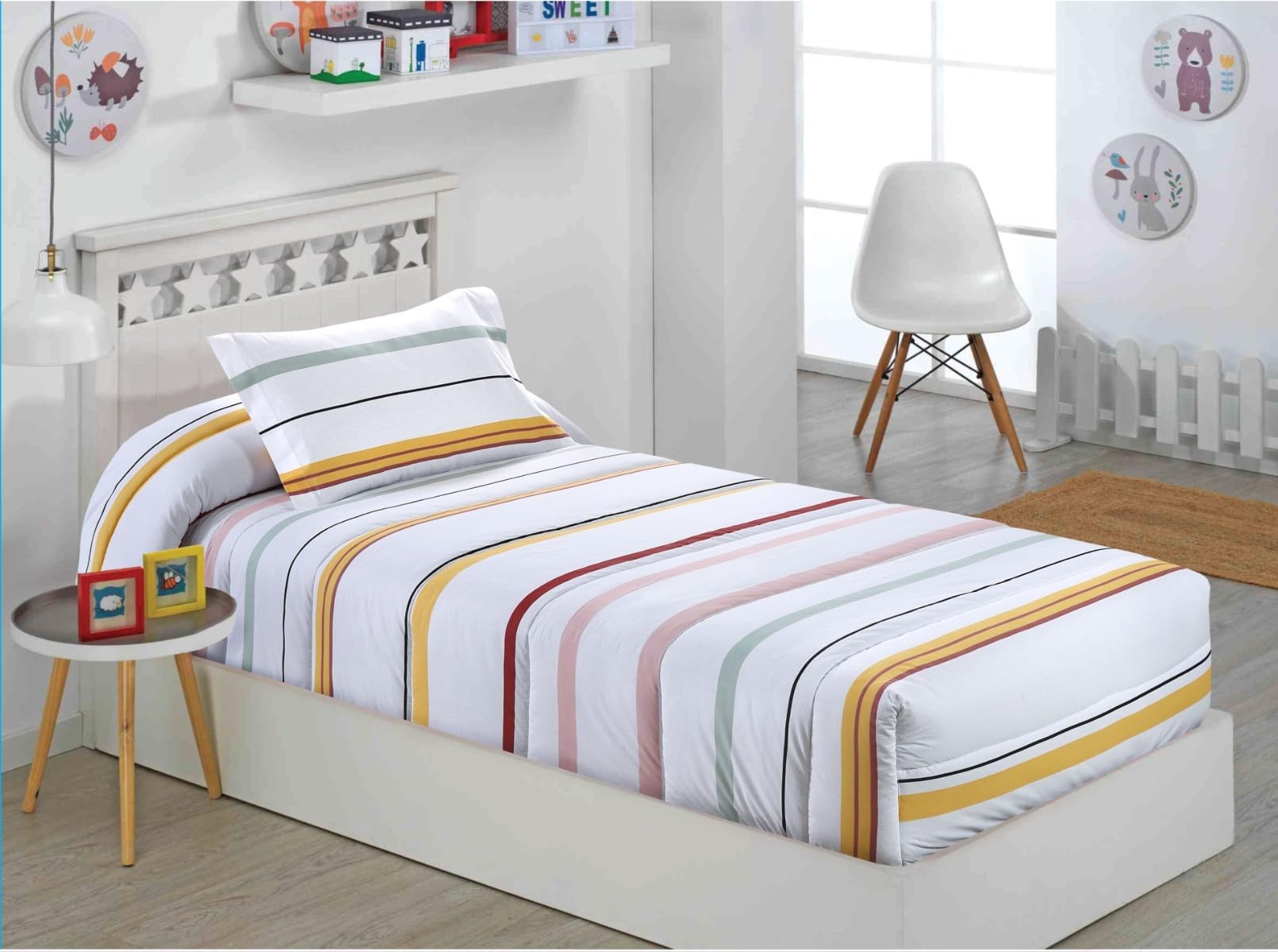 Edredon Ajustable Relleno 350gr Tejido Algodón y Poliester Modelo Xabia Color Único Talla Cama 90
