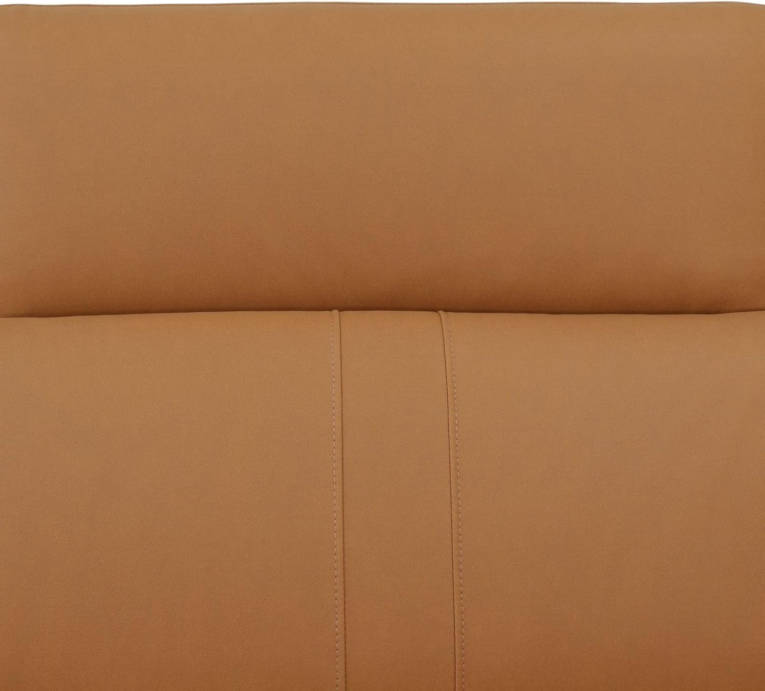 Multi-Functional Recliner Sofa 6-Piece Set Light Brown Top Breathing Leather Living Room