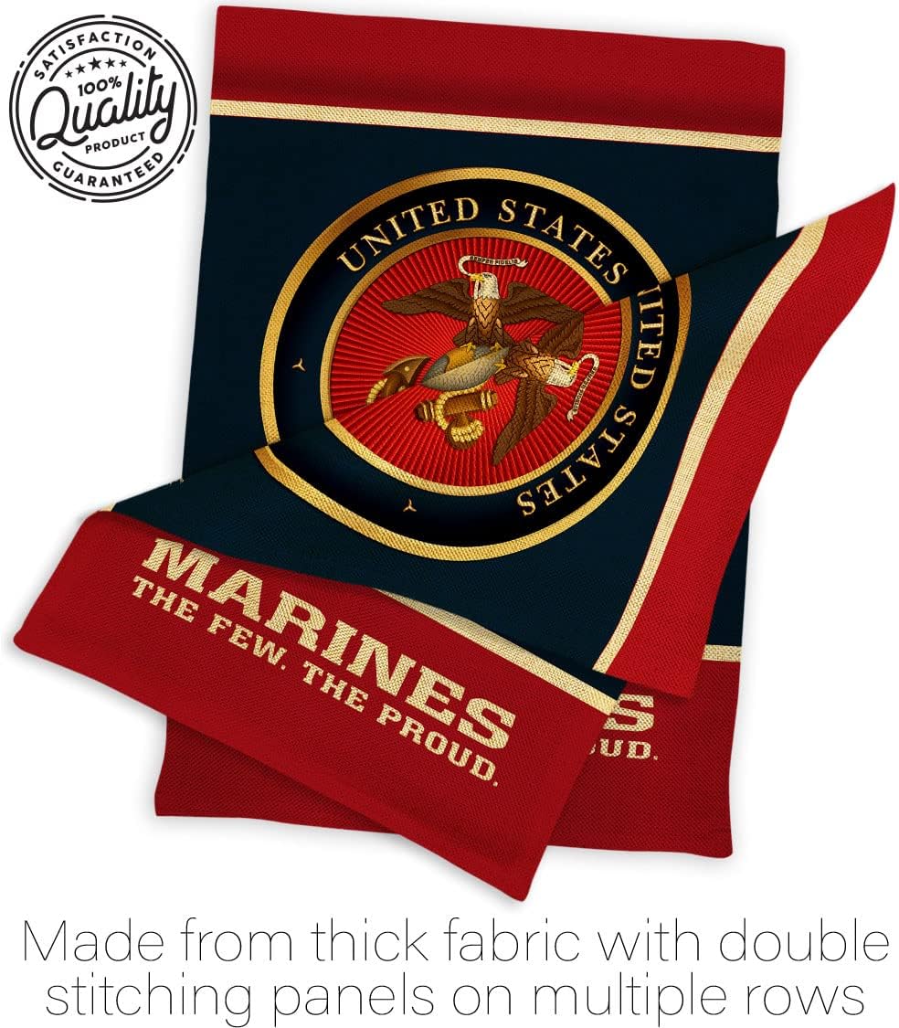 Proud Marine Corps Burlap Garden Flag - Armed Forces USMC Semper Fi United State American Military Veteran Retire Official - House Banner Small Yard Gift Double-Sided Made In USA 13 X 18.5