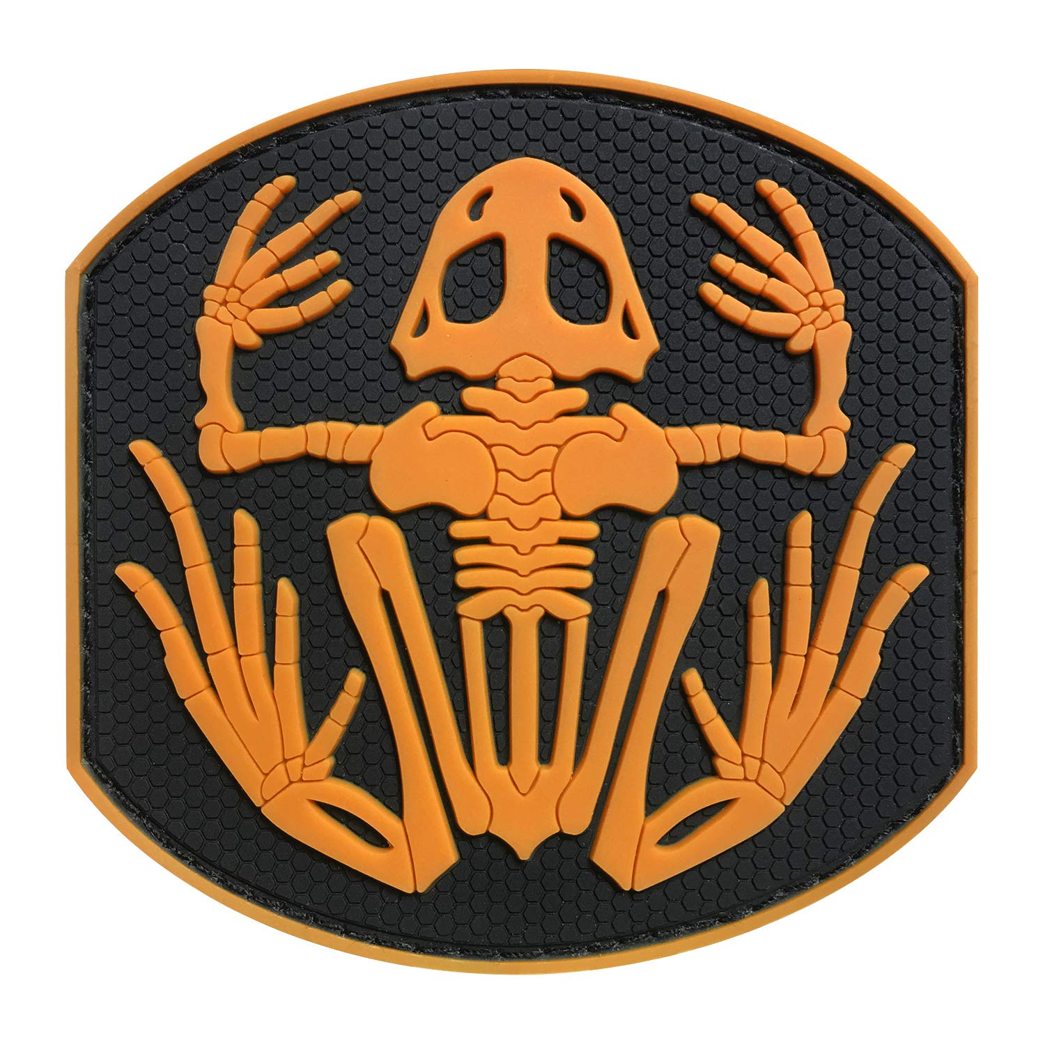 Morton Home Seals Bone Frog Skull Skeleton 3D PVC Rubber Morale Hook Patch (Brown)