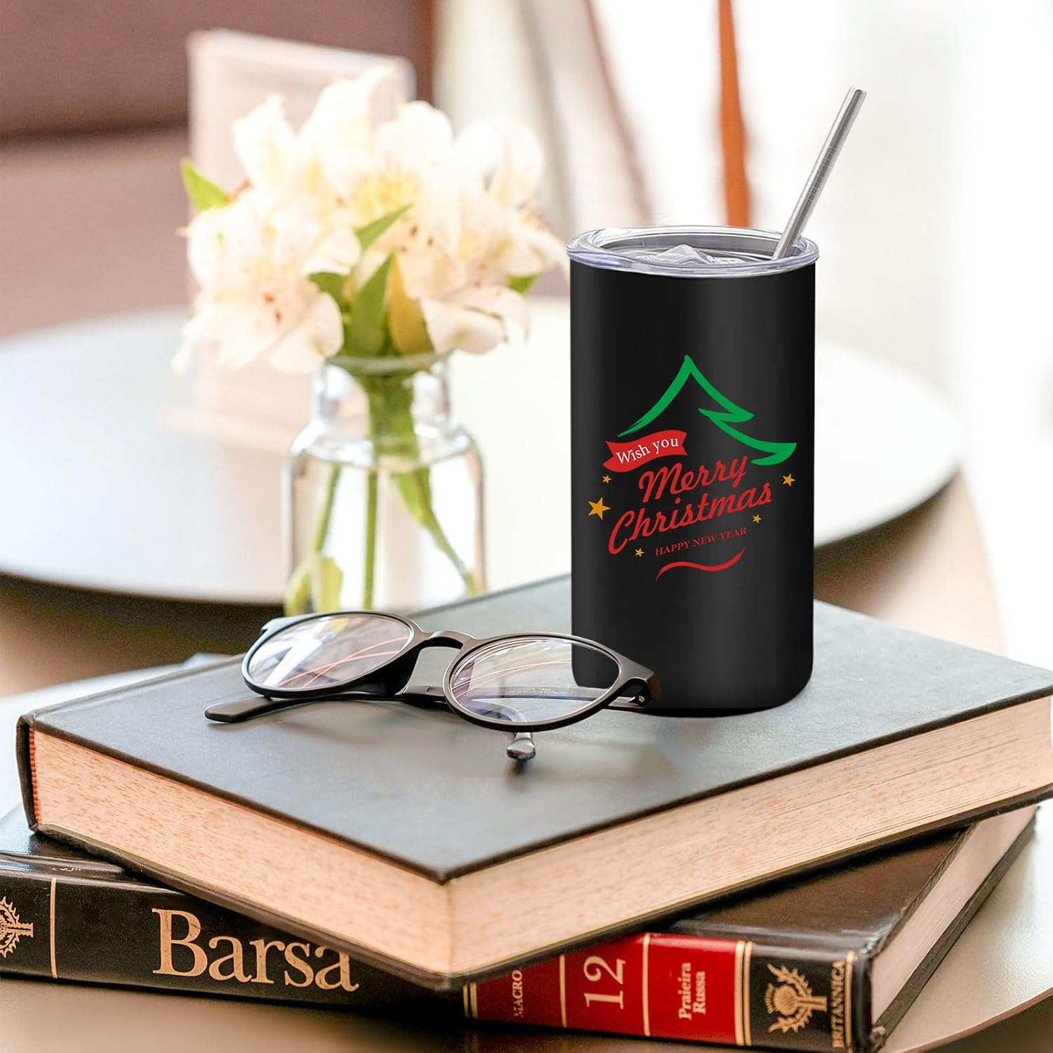 16 Pack Tumblers Blanks Bulk Skinny Straight Tumbler Stainless Steel Double Wall Insulated Water Bottles with Lid & Straw for DIY Gift, 12oz Black - Image 7