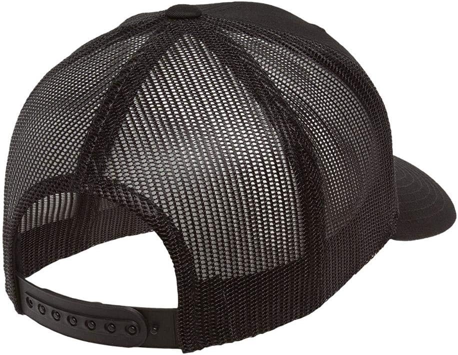 6606, 6606T, 6606MC, 6606C Meshback Retro Trucker Custom Hat (Logo - Black/Black)