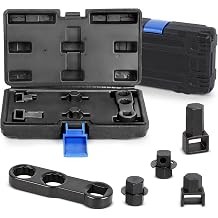 Autory Auxiliary Belt Tensioning Tool Set 12.51/2" mm Extension Engine Timing Belt Tensioning Set 4 Tensioner Adapter Compatible with Ford, PSA, Mazda, Mini, Toyota, and Volvo
