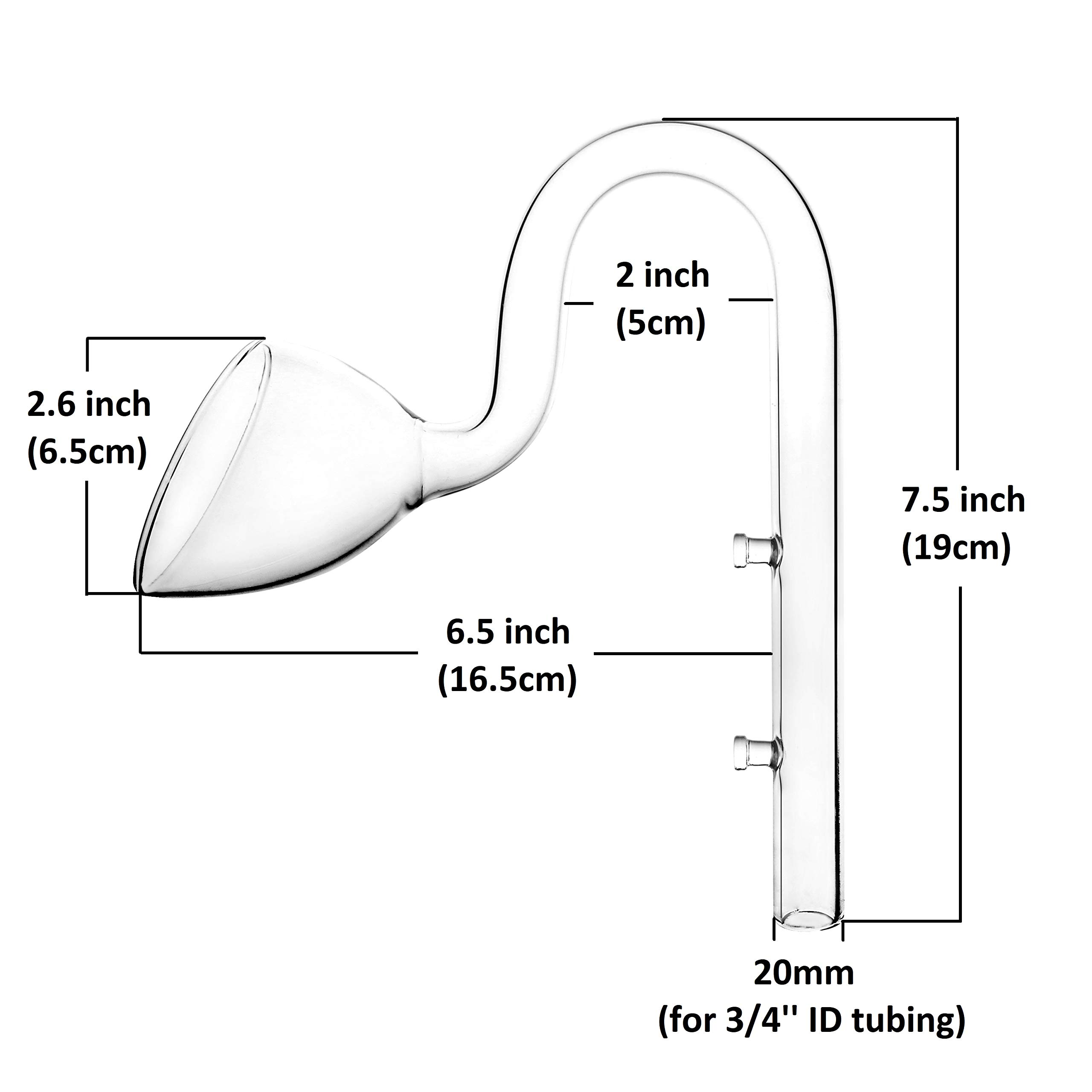 Lily Pipe Ablaufgarnitur für Aquarium, 20 mm für 19/25 mm Innendurchmesser, Glas