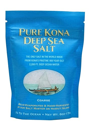 Pure Kona - Recambio de sal marina profunda, 6 onzas, pura y premium, 100% sal marina profunda hawaiana Kona