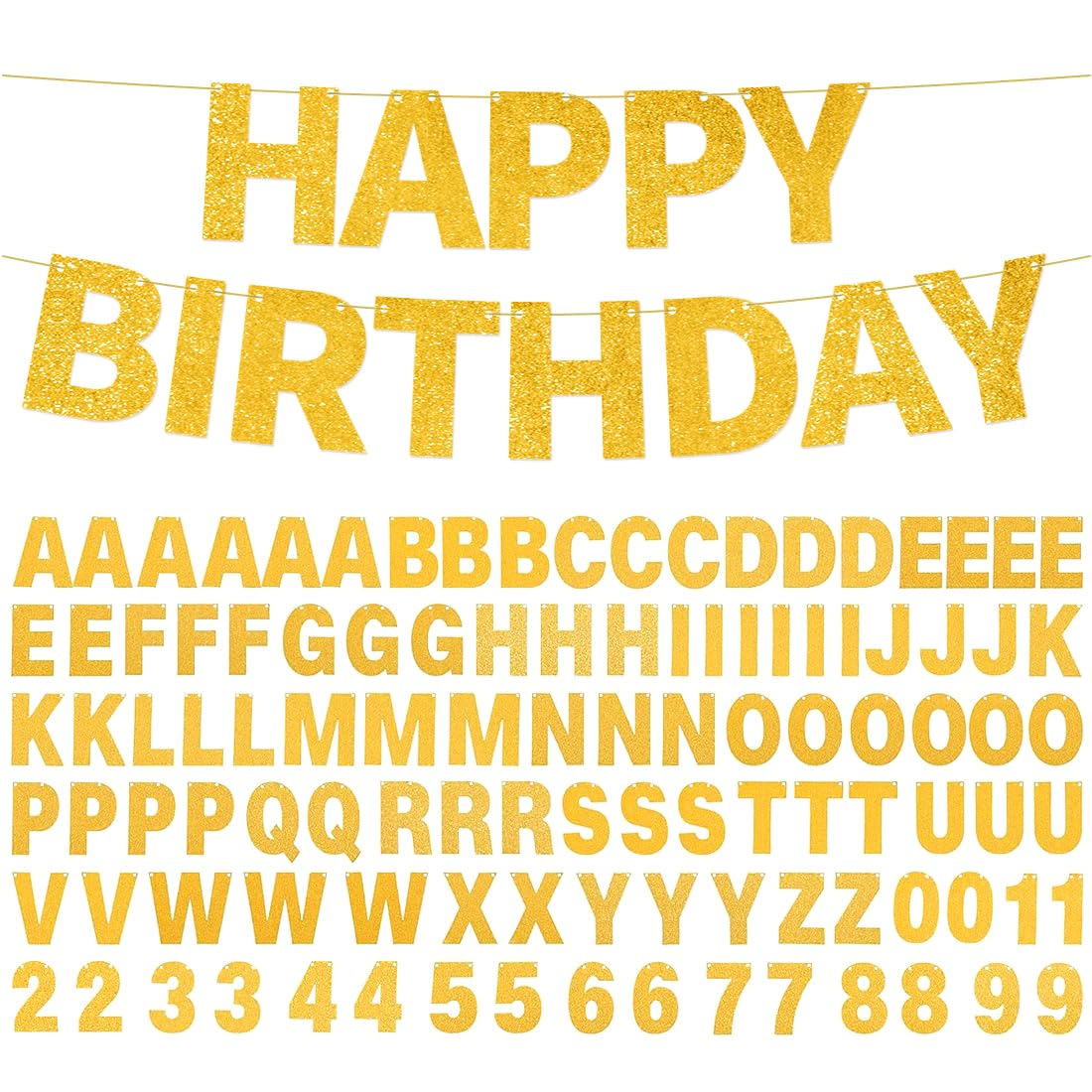 Guirnalda Personalizada, DIY Banderola Oro, 107 Letras Números, Guirnalda Cumpleaños, Pancarta Boda, Bandera Personalizada para Cumpleaños Boda Baby Shower Fiesta