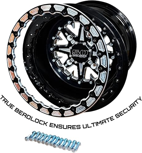 Miniatura 4 de 50 Caliber Racing Beadlock - Rueda todoterreno para Polaris RZR XP 1000 Turbo SGeneral  Llanta de aluminio negro 4 x 156, rueda de alto rendimiento