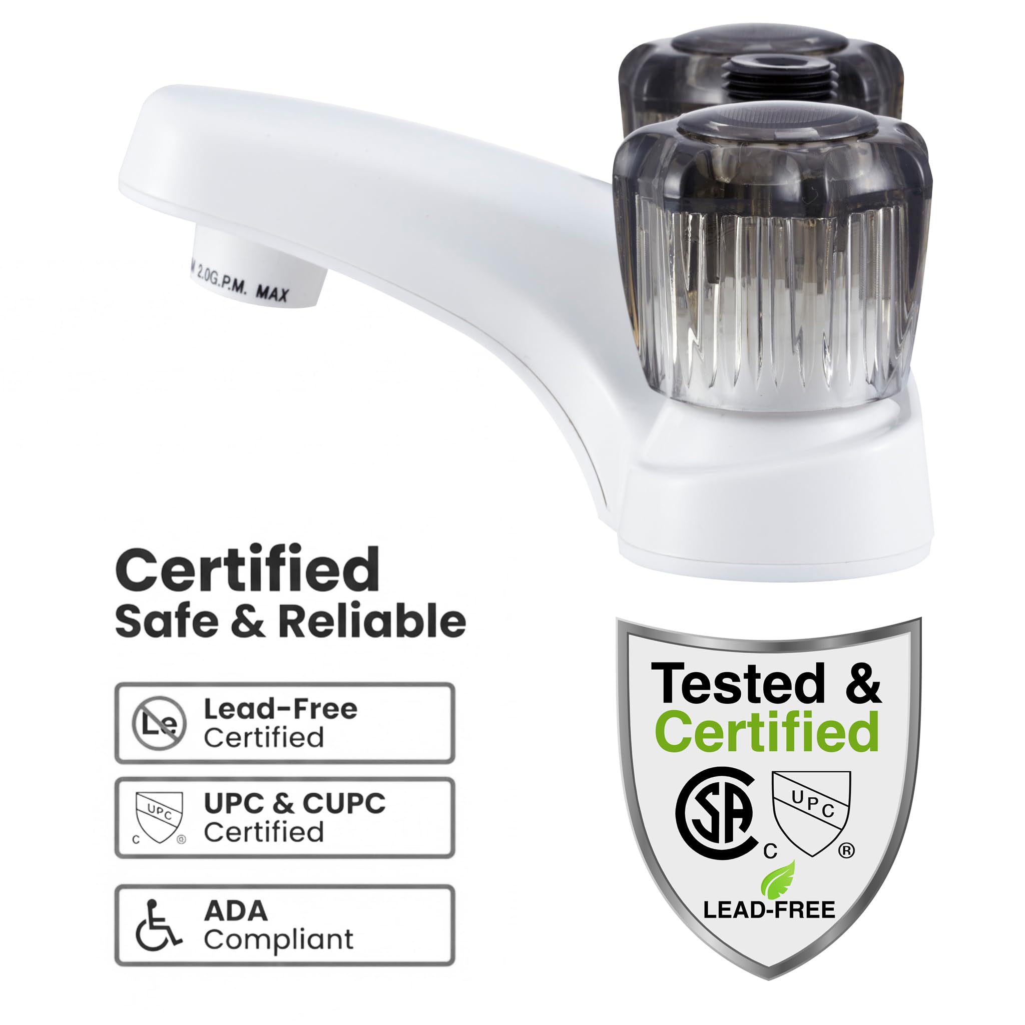 Dura Faucet RV - Grifo de lavabo con manguera de ducha para todos los vehículos recreativos y autocaravanas