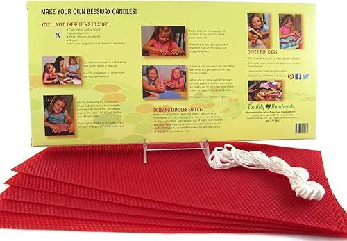 Miniatura 8 de Haz tu propio kit de iniciación de velas de cera de abejas, incluye 5 hojas de panal de cera de abeja 100% de tamaño completo en azul y