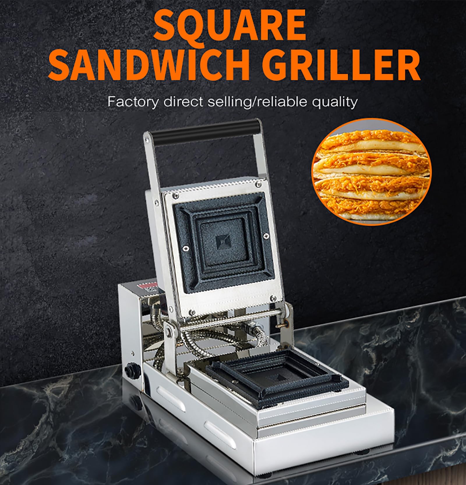 Komercyjny grill kanapkowy Panini Press Grill, 600 W z powłoką nieprzywierającą, dwustronny opiekacz do kanapek Opiekacz tostów, szybkie nagrzewanie Łatwe czyszczenie z regulowaną temperaturą
