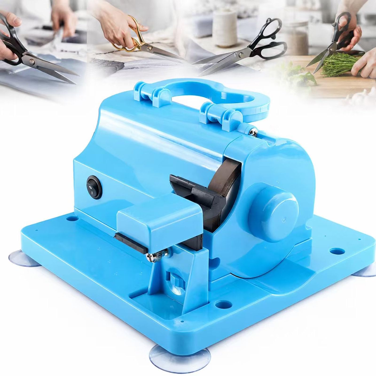 Affilaforbici Autoaffilante, Affilaforbici Elettrico con Guide Angolari di Precisione, 4500 Giri/min, Mola Diamantata da 8 Mm, per Tessuti, Forbici da Cucito E Coltelli da Cucina