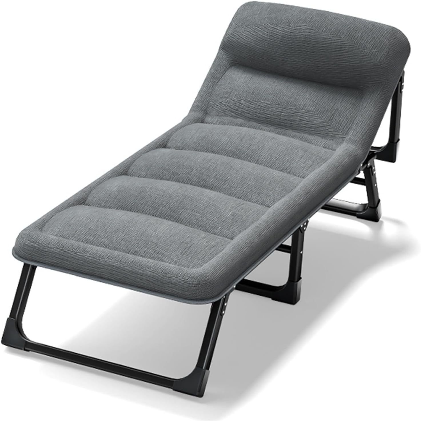 Portable Folding Camping Cot Adjustable 4-Position Folding Cot with Cozy Mattress Suitable for Sleeping and Outdoor Entertainment