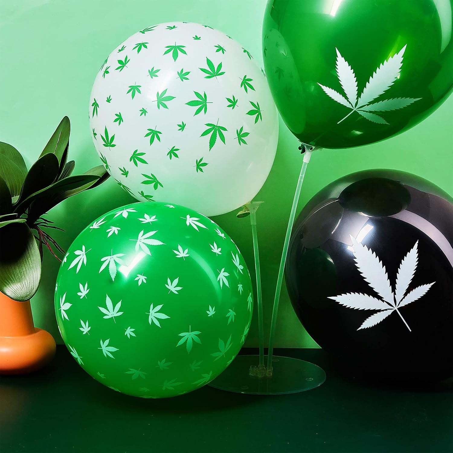 Skylety 48 Pcs Weed Balloon, 420 Green Birthday Party Decorations image 3