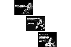 Inspirational Wall Art Decor: Love, Character, Keep Moving - Martin Luther King Jr. Quotes Prints