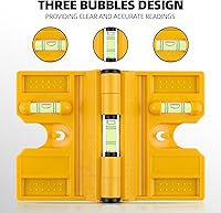 Vista 5 de Nivel de poste magnético, nivel de poste plegable ajustable de 270° con 3 viales, lazo elástico para trabajo manos libres