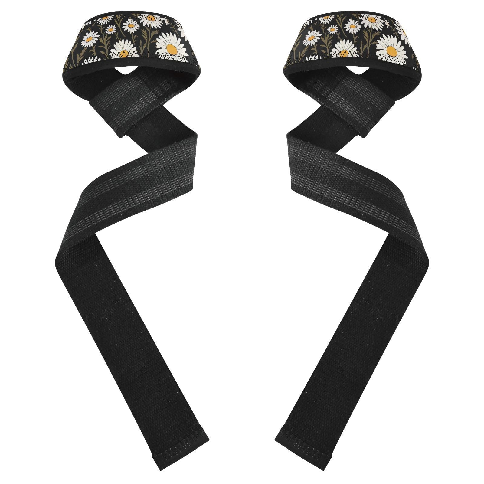 Nander Daisy Wrist Straps for Weightlifting,Lifting Straps with Neoprene Cushioned Wrist Padded and Anti-Skid Silicone for Strength Training,Bodybuilding,Deadlifting