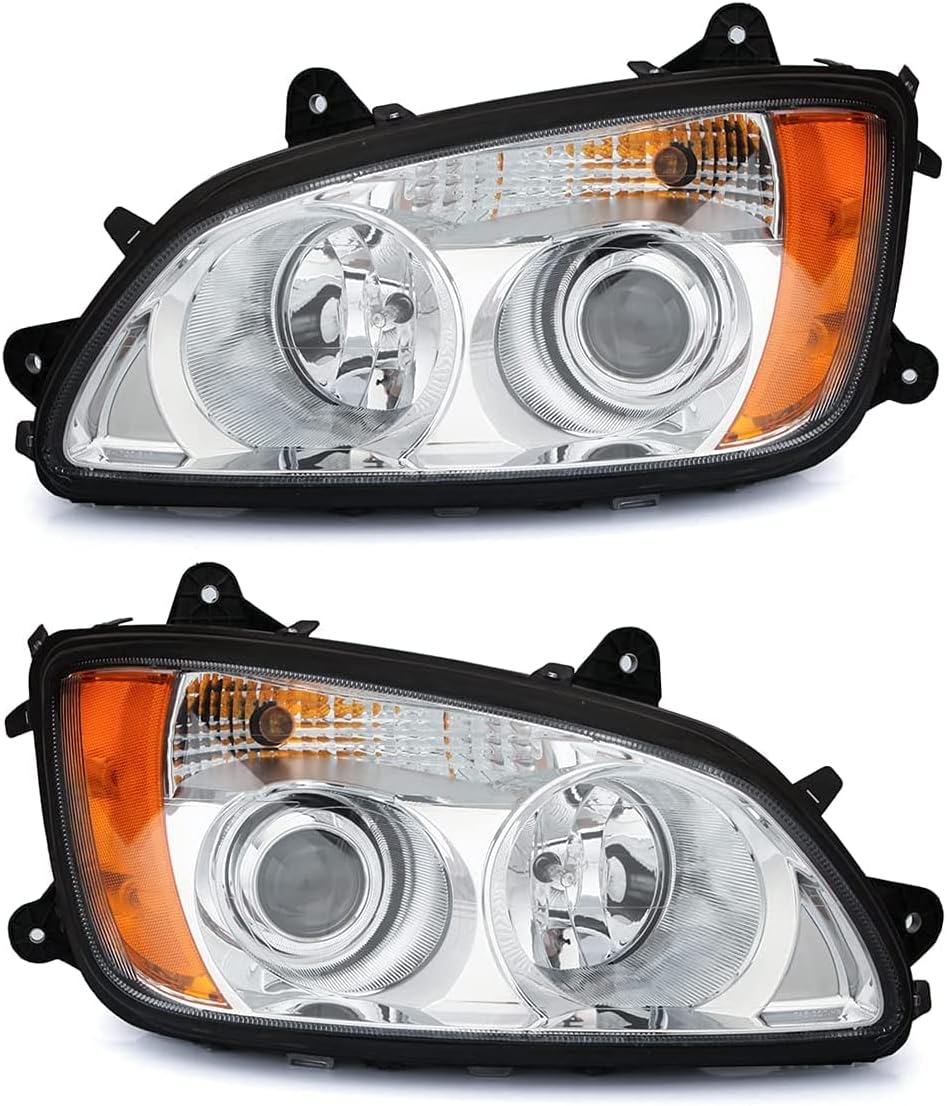 High Soar Headlights for 2008-2016 Kenworth T170 T270 T370 T440 T470 T660 T700,Headlamp Assembly Front with DOT Approved High and Low Beam Turn Signal Projector Replacement Left/Driver Side