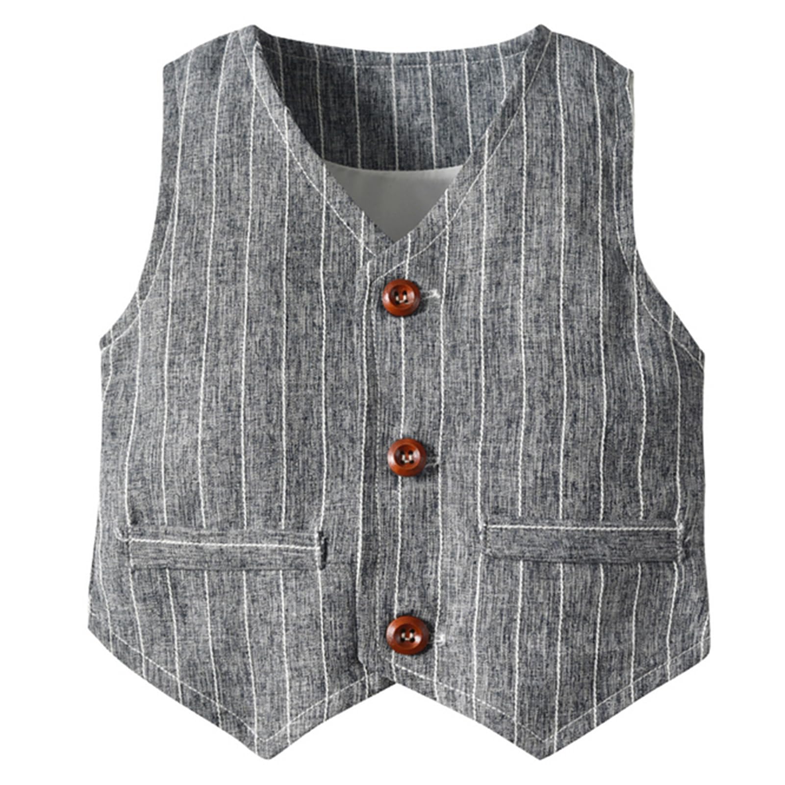 Garçon Costume de Baptême Bébé Ensemble de Mariage Manche Longue Chemise et Gilet et Pantalon avec Noeud Papillon
