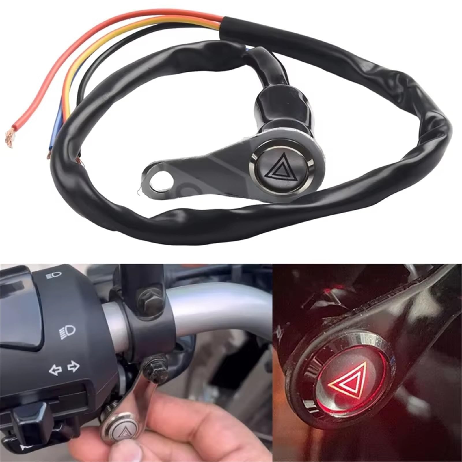 6,8 Mm Interruptor Encendido Apagado Para Motocicleta Montaje En Manillar Botón Pulsador Control Luces Trabajo Faros Delanteros Luces Antiniebla 12 V Interruptor del manillar