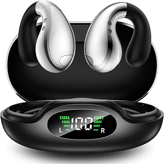 Boytond Ultra Open Ear Earbuds - Open Ear Wireless Headphones, Easy Daily Use with Charging Case,Classic Black