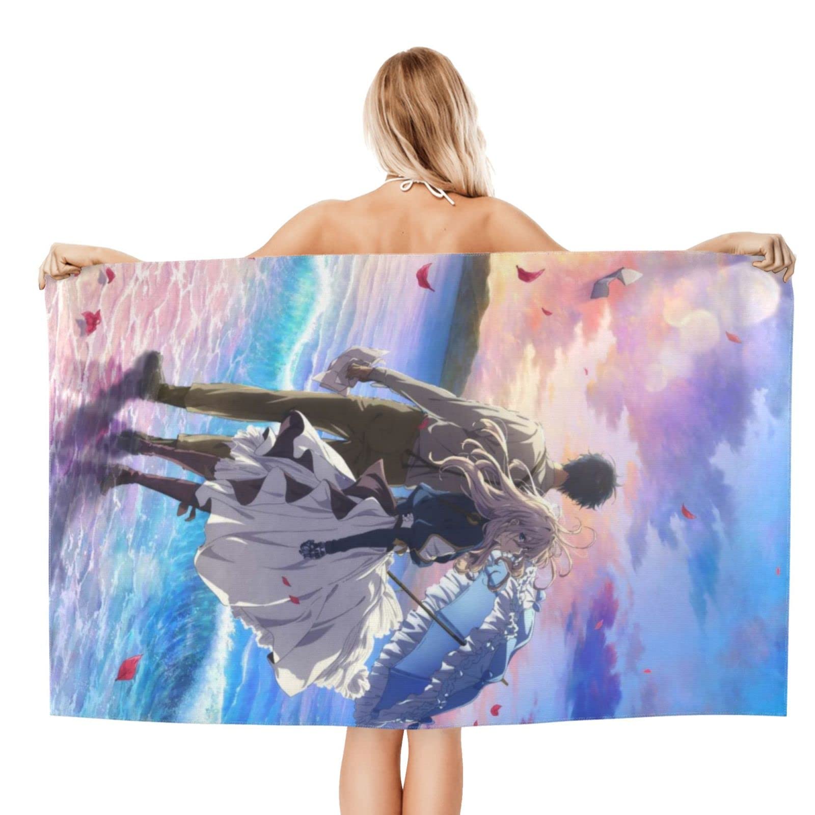 Amazon｜ヴァイオレットエヴァーガーデン アニメ バスタオル 大判 吸水