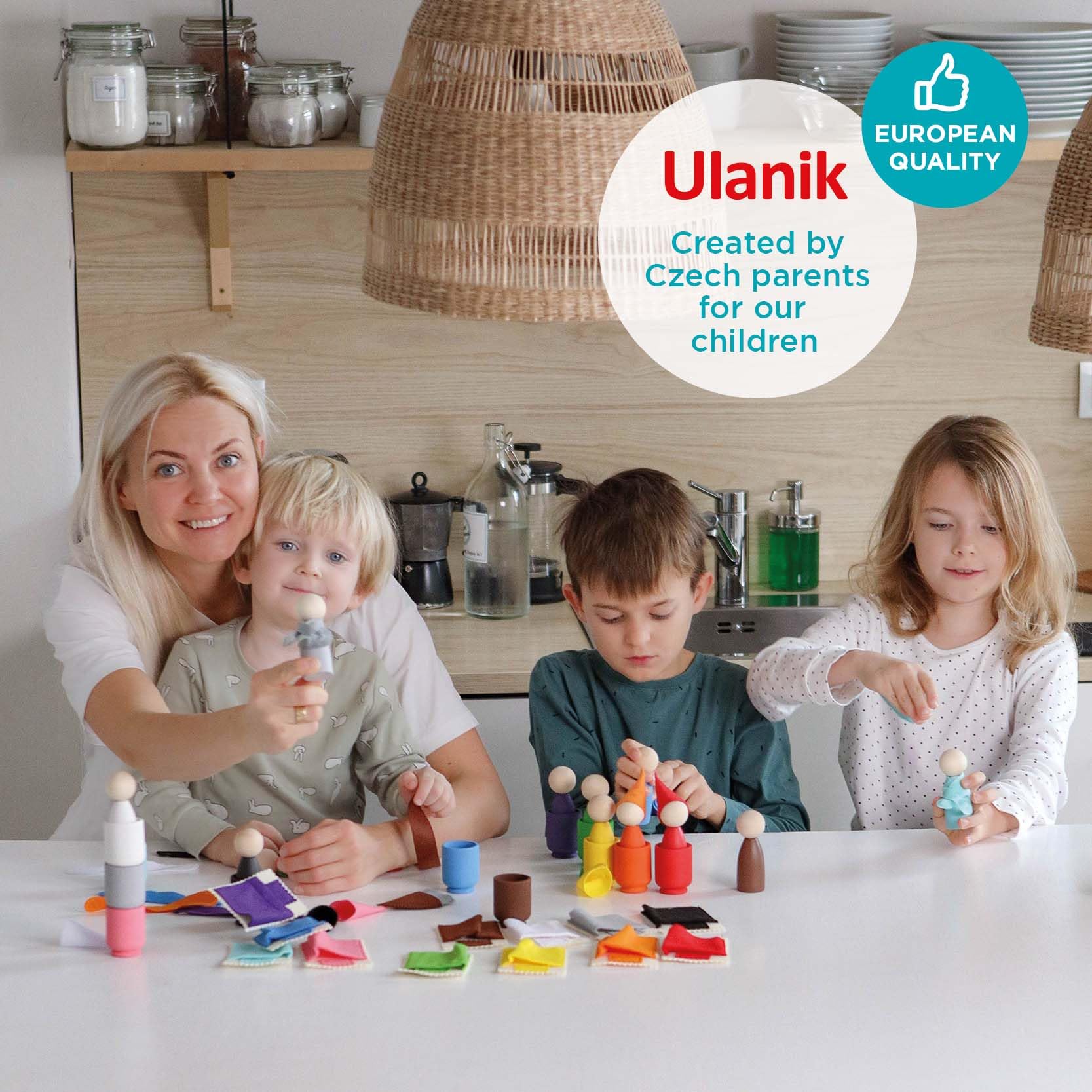 Ulanik Peg Doll Accessories Toddler Montessori Toys for 3+ Year Olds for Colour Sorting and Counting - Image 2