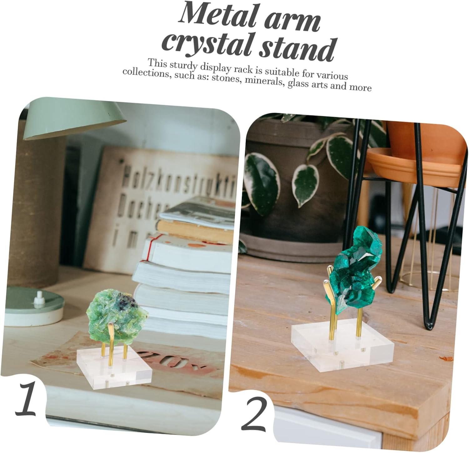 Ciieeo 4pcs Crystal Display Stand Stand Storage Rack Crystal Pedestal for Stones Minerals