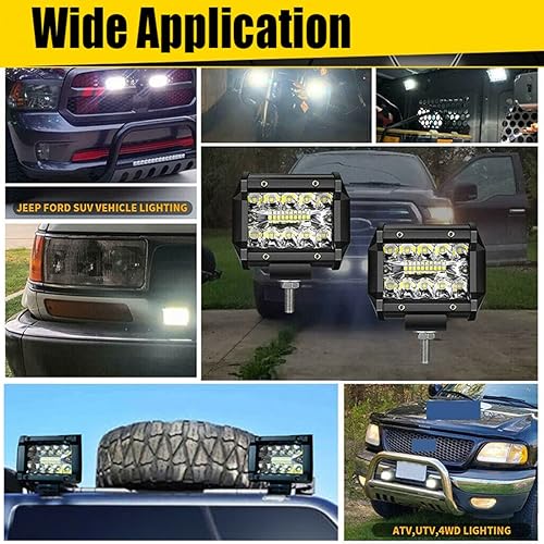 Miniatura 8 de Vainas LED 20 unidades de 60 W, luces de punto LED de 12000 lm, luz cúbica de triple fila, luces de inundación para conducción todoterreno, para