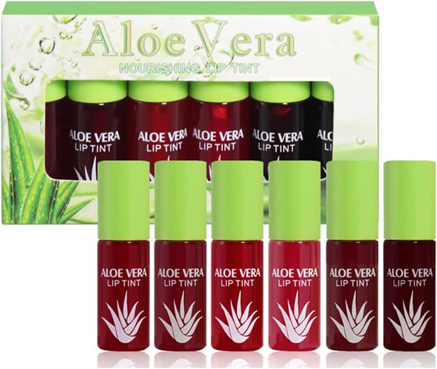Lip Tint Stain Set - 6 Pcs Mini Water Tint Lip Stain - Moisturizing Mini Liquid Lipstick Long Lasting Lip And Cheek Tint Transfer-Proof Lip Stain - Lip Makeup Non-Sticky, High Pigment
