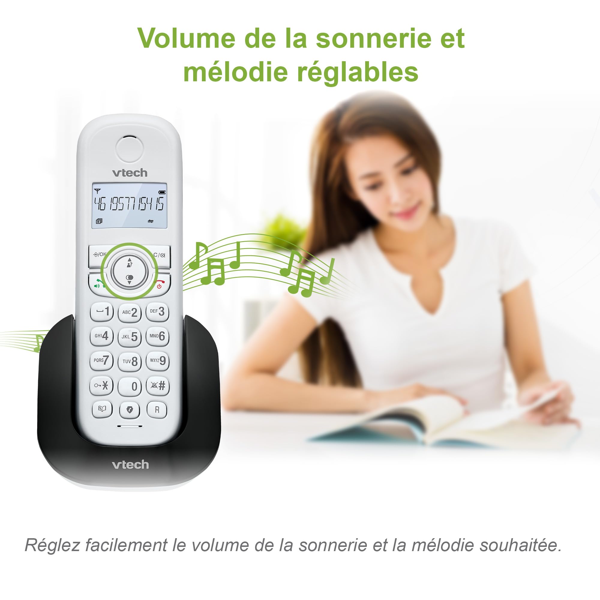VTech CS1501 - Teléfono inalámbrico DECT de Dos teléfonos con Bloqueo de Llamadas, identificación de Llamadas/Llamada Pendiente, Altavoz Manos Libres, Pantalla y Teclado retroiluminados