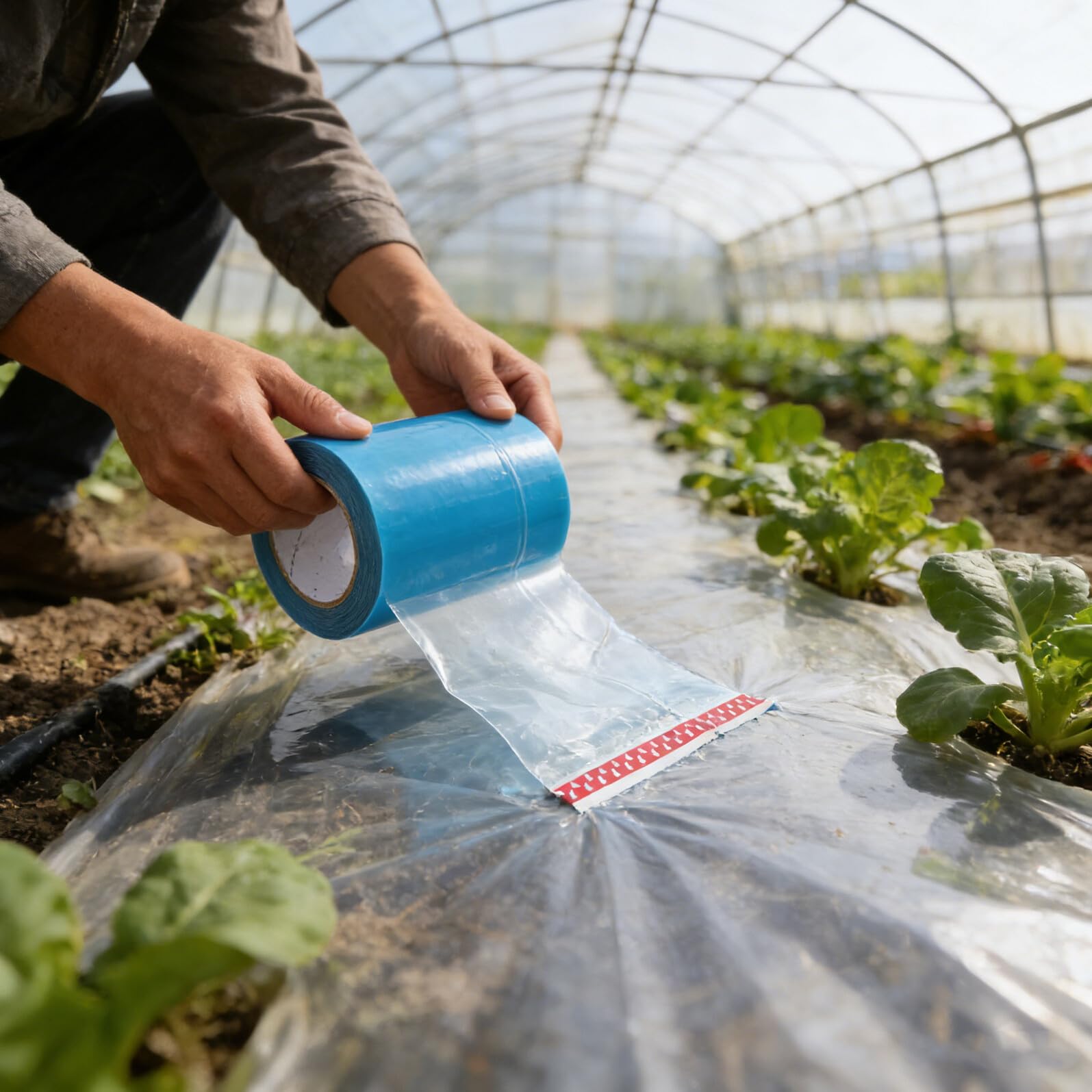 Cinta Reparadora para Plástico de Invernadero 1 Rollo Pe Azul | 25 M de Largo, Adhesión Alta y Cobertura Transparente, Solución Rápida para Exterior y Jardinería