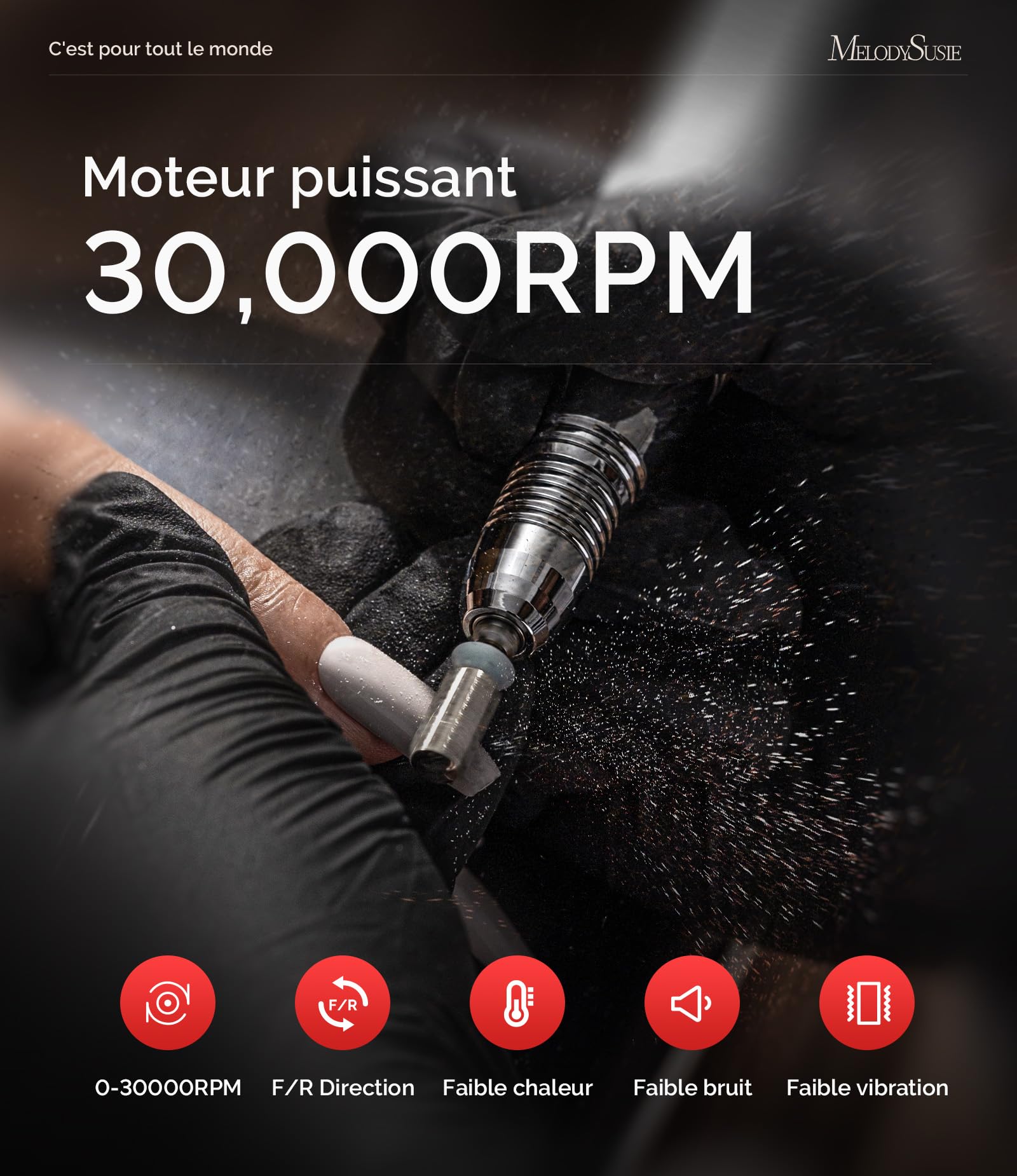 MelodySusie Ponceuse pour Ongles SC320I pour Prothésistes Ongulaires