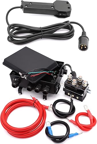 Miniatura 9 de Relé de contactor solenoide de cabrestante de 12 V 500 A y kit de control remoto inalámbrico doble para cabrestantes ATV UTV de 8000lbs-17000lbs