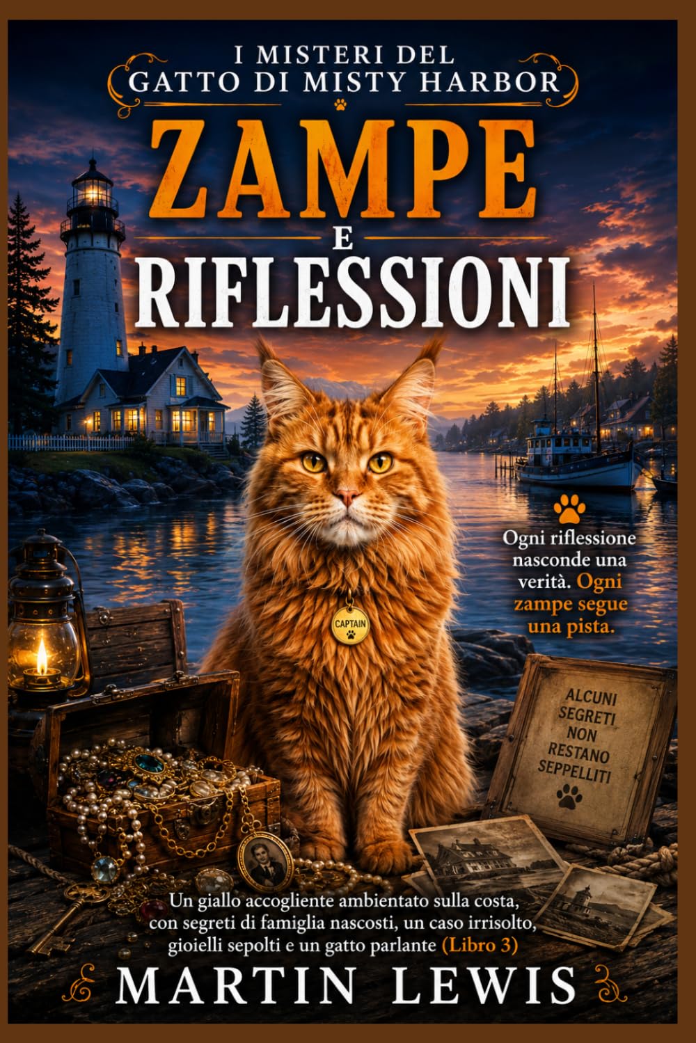 Zampe e Riflessioni: Un giallo accogliente ambientato sulla costa, con segreti di famiglia nascosti, un caso irrisolto, gioielli sepolti e un gatto ... 3) (I misteri del gatto di Misty Harbor)