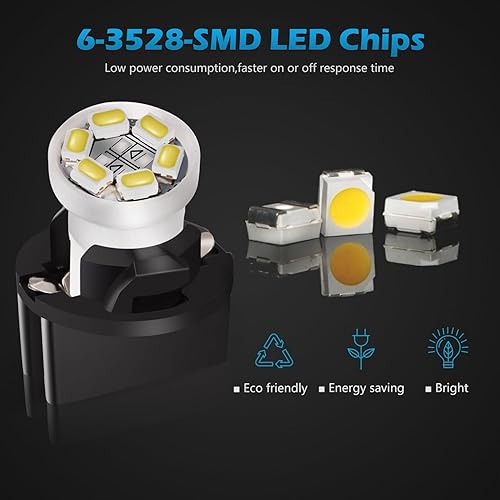 Miniatura 12 de 10 bombillas LED de Partsam, color blanco, azul, rojo, PC168 194 W5W 2825, con bloqueo giratorio, Azul Azul,Verde,Blanco