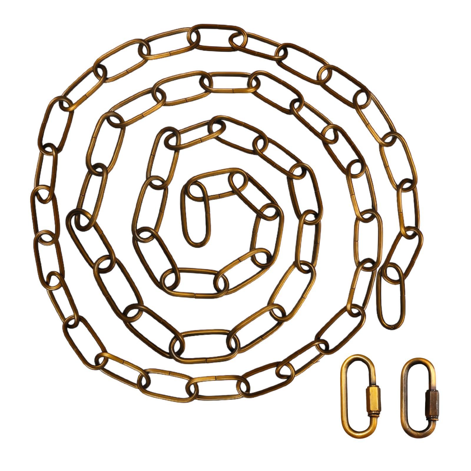 5.91ft Antique Brass Hanging Chain 2pcs 4mm Locking Crystal Candle Lamps Special Iron Chain Pendant Lamps Light Accessories Suitable for Hanging Plants All Kinds of Lamps Indoor Decorations
