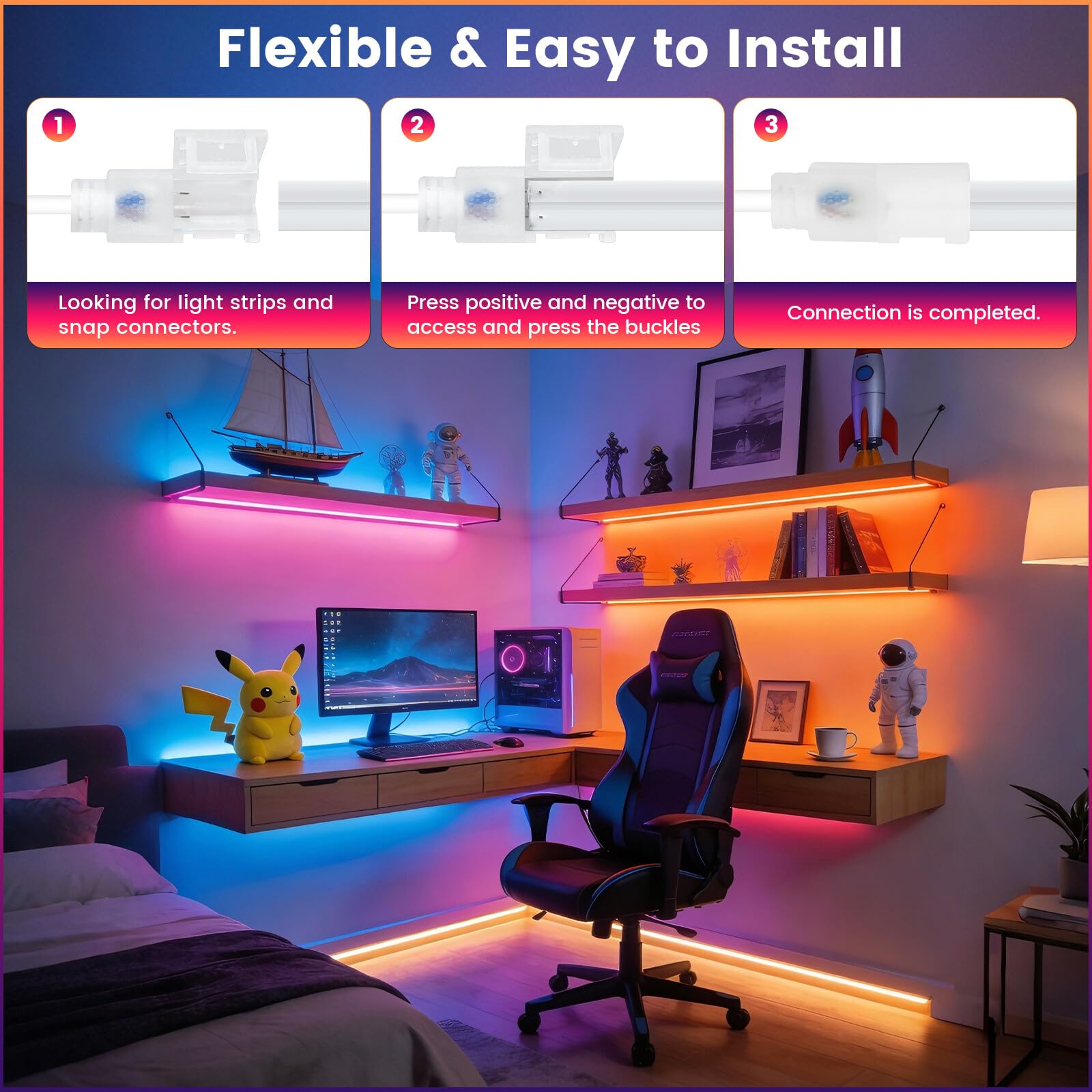 Neon LED Streifen, 240LEDs/m Superhellea Flexibel Selbstklebend COB LED Band, Schnitt alle 10cm，Hochzeit DIWeihnachten DIY LED Lichtband mit Netzteil für Wohnzimmer Küche Deko(Eisblau，35m)