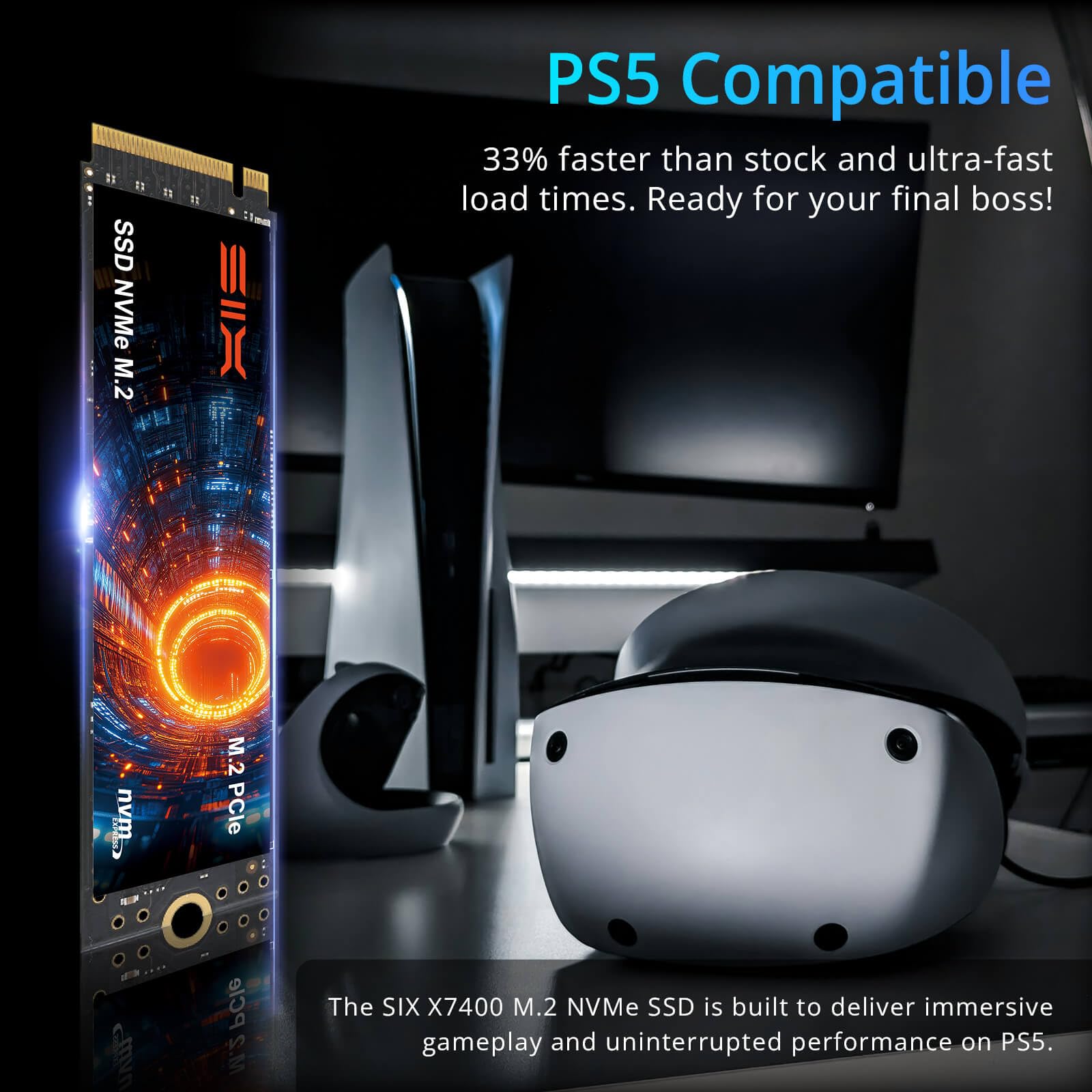 SIX X7400 2TB M.2 PCIe 4.0 SSD PS5対応 Amazon | SIX X7400Pro NVMe M.2 SSD PCIe Gen4x4 2TB M.2 2280