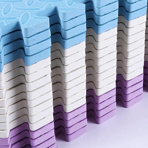 Miniatura 83 de Tapete de juego de espuma para bebé, tapete entrelazado de 0.4 pulgadas de grosor con colores sólidos, tapete de juego suave y no tóxico, tapete