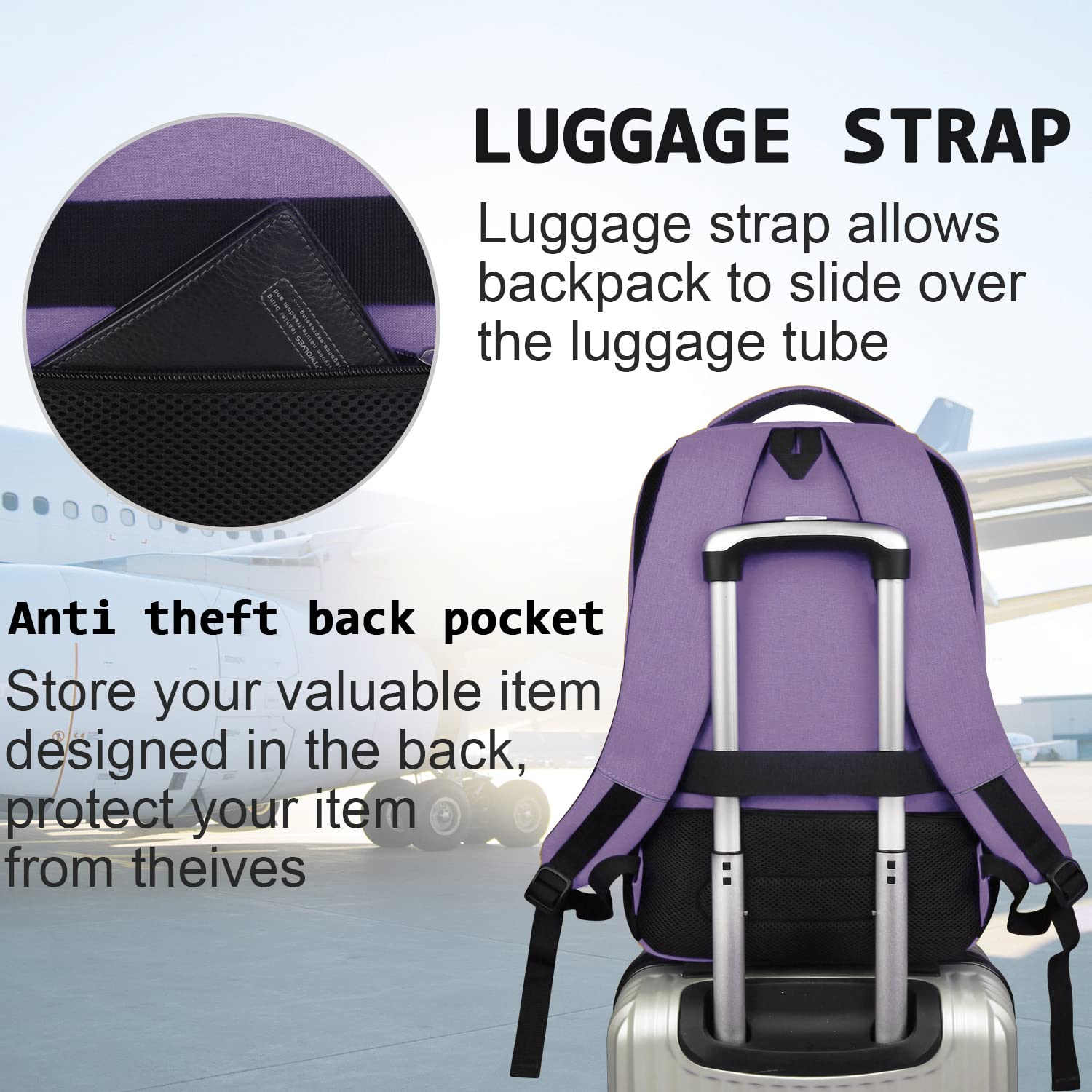 Volher Laptop Backpack,Business Travel Anti Theft Slim College Backpack — Amazon image 14